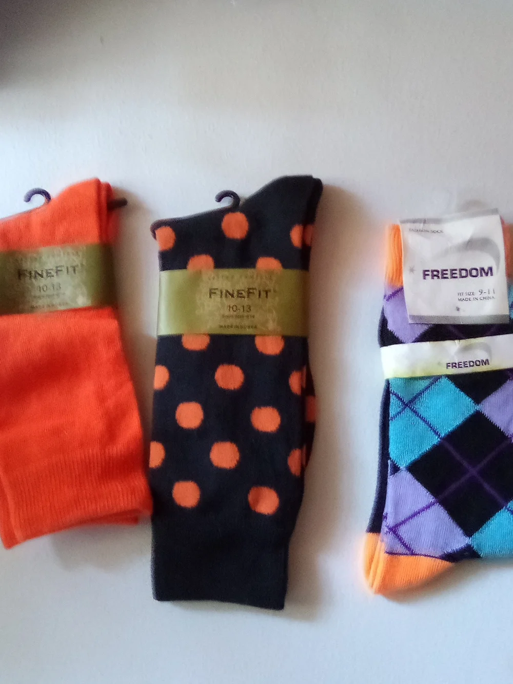 Men’s Black Socks with Orange Polka Dots  ( Bag B )